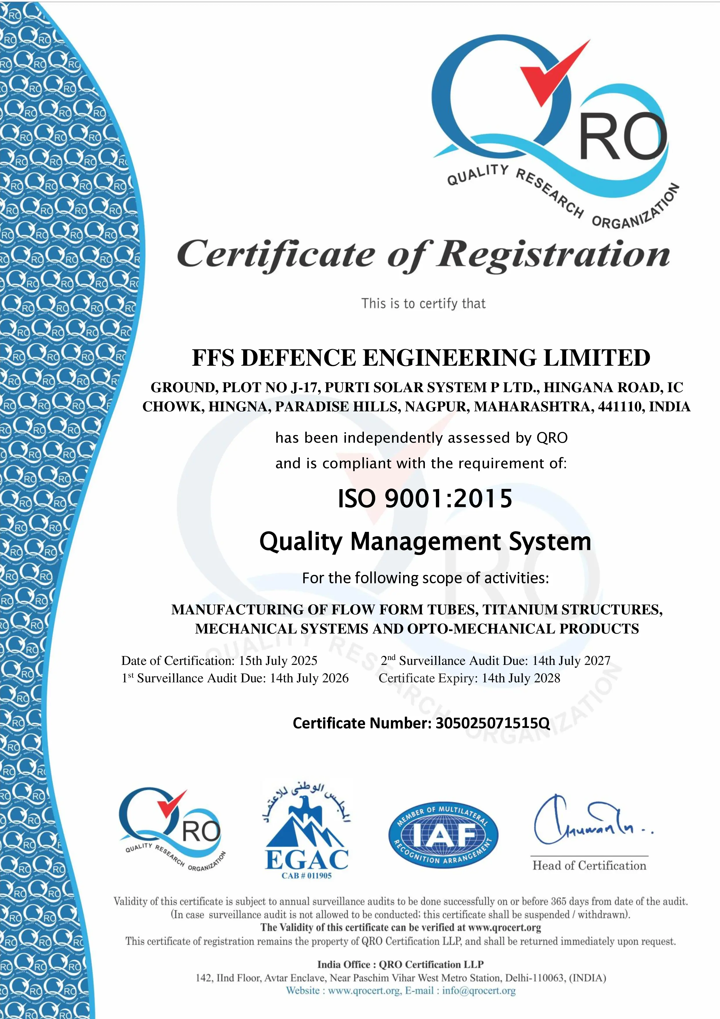 ISO Certificate